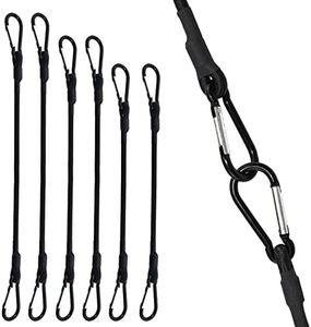 Bungee Cords with Carabiner Hooks, SDTC Tech 6-Pack Black Heavy Duty Bungee Straps 18“, 24”, 36“ Elastic Tie Downs Straps for Tents, Cargo, Kayak Boat, Bikes Rope Tie, Tarp, Luggage