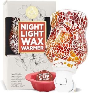 Belle Aroma Bijou® Bulb-Free Plug-in Wax Warmer Night Light – Electric Wax Melter with Mosaic LED Glow, Heating Plate, No Bulbs to Replace, No-Mess Wax Cup, Pink Gold