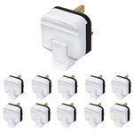 10x BG PERMAPLUG HDPT13W Heavy Duty Hard Rubber Composite 3 Pin 13A Fused Plug White