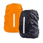 Lively Life Waterproof Backpack Rain Cover, Reflective Rucksack Cover [2pcs S 18-25L] Waterproof Snowproof Backpack Rain Cover for Hiking Camping Cycling Orange Black