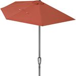 Kingsleeve® Half Parasol Umbrella | Semi-Circular Sun Shade with 80+ UV-Protection | 2.7m | Perfect for Balconies Gardens Patios - Terracotta