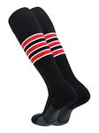 TCK Performance Baseball/Softball Socks (Black/White/Scarlet, Large)