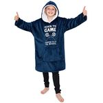 CityComfort Hoodie For Boys and girls, Fleece Oversized Hoodie Blanket 7-14 Years (Navy)