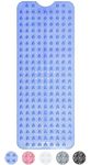 Extra Long Bath Mat Non Slip Anti Mould | 100x40cm Non Slip Bath Mats for Inside Bath, Strong Suction Cups Soft Touch Bath Mats for Bathroom, Shower, Bathtub Shower Mat Bathroom Accessory (Clear Blue)
