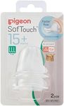 Pigeon Softouch Nipple Blister Pack 2pcs (LLL), 2 Count,78351 Transparent