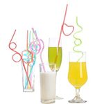 St@llion 5 Pieces Random Reusable PET Plastic Silly Straws Drinking Straws Curly Colourful Creative Multi-Shaped Novelty Party Favors Supplies for Party Bars Weddings Birthdays