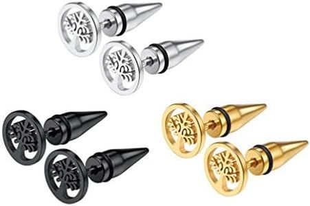 Tree of Life Earrings For Women Men Family Tree Jewelry Mens Earings Stainless Steel Black Stud Earrings Earring Packs