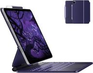 typecase Edge Magic Style Keyboard for iPad Air 11 (M2)-2024, Air 5th/4th Gen & iPad Pro 11 (4th/3rd/2nd/1st Gen), Click Anywhere Trackpad, 11-Color Backlit,Cantilever, Pencil Dock-Midnight Amethyst