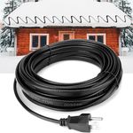 Mornajina 50 Feet Heat Tape for Water Pipes, Roof and Gutters, Pro-Self-Regulating Heat Cable for Long Term Ice Dam, Gutter Pipe Freeze Protection