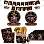 Rejoice Bunny 122PCS Horse Racing Party Supplies for Boys Equestrian Enthusiasts and Race Day Celebrations Derby Day Tableware Decorations