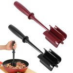 OUZHOU Mince Masher, 2pcs Mince Meat Masher with 5-Blade Head, Heat Resistant Meat Masher, Non Stick Mix Potato Masher, for Home Kitchen Hamburger Meat, Beef, Potato, Fruit, 171WWR-4483835-ZT091