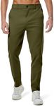 JMIERR Men's Stretch Chino Pants Business Casual Stretch Waist Slim Fit Tapered Cotton Twill Trousers Dress Pants with Pockets, L, Moss Green