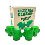 Let's Drink To That - Cactus Shot Glasses, 4 Pack Shot Glass Set | Party Decor Cool Shot Glasses, Cactus Novelty Glasses, Cocktail Glasses, Tequila Shot Glasses | Alcohol Cactus Gifts Glass Set