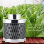 GOTOTOP Carbon Filters,4 inch Stainless steel Carbon Filters Hydroponics Grow Room Tent Fan Filter Activated Charcoal Odour Smell Removal