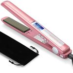 wavytalk Salon Flat Iron Hair Straightener, Negative Ion Flat Iron With Titanium Plates Get Frizz-Free Hair, Dual Voltage Flat Iron For Hair With Auto Shut-Off (Rose Gold)