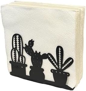 Decorelax Metal Napkin Holder for Home Kitchen Restaurant Picnic Tabletop Paper Organizer Upright Tissue Dispenser (Cactus)