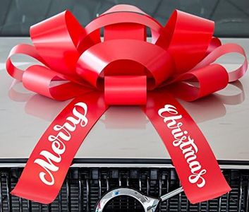 CarBowz Big Merry Christmas Car Bow, Giant 30" Bow, Non Scratch Magnet, Weather Resistant Vinyl (Red)