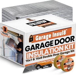 BEEST FULLSTOP Garage Door Insulation Kit - 16x7 & 16x8ft Double Garage Door Insulation Panels - 16 Pre-Cut 24x48 Foam-Core Panels w/ Tape, Cutter & Squeegee - Easy DIY For Instant Temperature Control