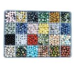 720pcs 6mm Natural Round Stone Beads Gemstone Beading Hole Size 1mm Crystal Energy Stone Healing for Bracelet Necklace Earrings Jewelry Making(24 Colors-2,6mm)