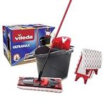 Vileda Ultramax Flat Mop and Bucket Set with 1 Extra Refill | Multi-Piece Handle | Perfect Mop for Walls and Ceilings | Machine-Washable Mop Head