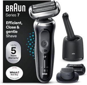Braun Series 7 Electric Shaver Men With Beard Trimmer & Stubble Beard Trimmer Attachments, Rechargeable, Cordless Foil Razor, Wet & Dry, Smart Care Centre, 70-B7850cc, Blue Razor