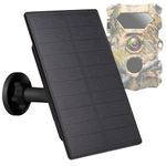 Trail Cameras Solar Panel 12V/1A 6V/2A with Build-in 5000mAh Rechargeable Lithium Battery IP66 Waterproof Hunting Accessory Compatible with Hunting Game Cameras or Deer Feeder