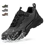 Ulogu Waterproof Steel Toe Shoes for Men Lightweight Non-Slip Sneakers Safety Shoes Indestructible Work Shoes Chaussures à embout d'acier Pour Hommes Black