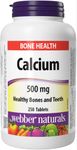 Webber Naturals Calcium Carbonate, 250 Tablets, Helps Support Bones and Teeth