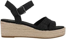 TOMS Womens Audrey Espadrille Athletic Sandals Casual Mid Heel 2-3" - Black, Black, 11