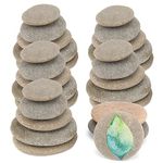 MANCHAP 30 PCS 2-3 Inches Painting River Rocks, Large Rock Painting Stones Bulk , Flat River Rocks for DIY Project, Gray