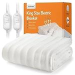 VonHaus Electric Blanket for King Sized Bed – Heated Mattress Cover Underblanket with Dual Control and Secure Corner Ties – 200cm x 150cm – Fitted Sheet with 3 Heat Settings and Over-heat protection