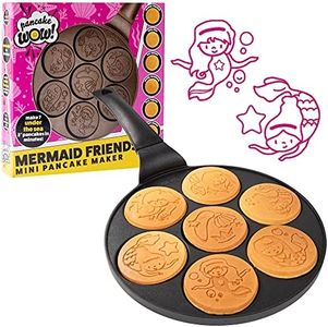 Mermaid Mini Pancake Pan - Make 7 Unique Flapjack Mermaids, Nonstick Pan Cake Maker Griddle for Breakfast Under The Sea Fun & Easy Cleanup