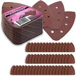 Pink Power Sandpaper for 20V PP204 Cordless Electric Hand Sander - Detail Sand Paper Hook & Loop P60/P80/P120 Grit Sandpaper Pads for Wood, Furniture, & Wall - Sanding Sheets for Palm Sander