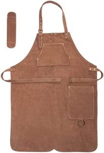 Angus Stoke Delantal de Cuero de Primera Calidad Henry - Delantal de Barbacoa de Cuero Completo - Delantal de Cuero Vintage de un Corte - Barbacoa y Cocina - Henry (OneSize, Marron)