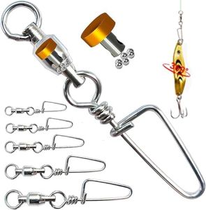 AOMZKOL 25Pcs High Strength Fishing Snap Swivels Ball Bearing Swivels Stainless Fishing Swivels Saltwater Corrosion Resistance Barrel Swivel for Freshwater Fishing