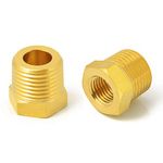 Metaland Brass Reducer Hex Bushing, 3/4" Male NPT to 1/2" Female NPT, Reducing Pipe Adapter Fitting (Pack of 2)