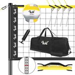 Portable Professional Volleyball Net Set Outdoor Backyard, Anti-Sag Design, Adjustable Height Poles, Volleyball Nets Sets with 2 Scoring Poles, Carrying Bag for Beach, Yard and Lawn