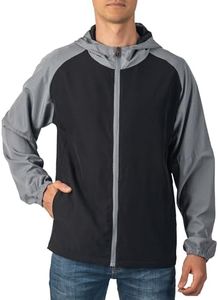 Alpine Swiss Cory Mens Light Windbreaker Jacket Water-Resistant Packable Hooded Softshell Coat Ideal for Travel Layering Everyday Outdoor Activities BLK XL