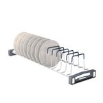 Plantex Stainless Steel Saucer Stand/Plate Stand/Utensil Rack for Modular Kitchen Basket/Tandem Box Accessories (Chrome)