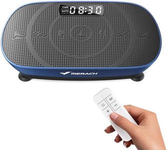 MERACH Vibration Plate Exercise Machine, Vibration Plate with Real-Time Calorie Tracking on LED Display, Vibrating Plate Exercise Machine for Women Men, Workout Equipment for Home（Blue