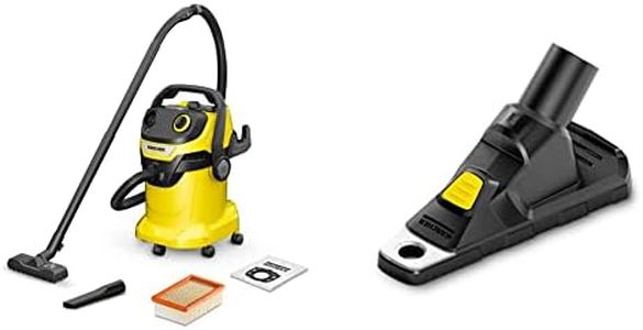 Bundle of Kärcher 16283020 Wet & Dry Vacuum Cleaner WD 5, blower function, power: 1100w, plastic container: 25 L, suction hose: 2.2 m + Kärcher Drill dust Collector, 1 Piece, 2.863-234.0