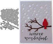 Tree Elster Frame Cutting Dies for Card Making, Cutting Dies Cut Stencils for DIY Scrapbooking Photo Album Decorative Embossing Paper Dies for Card Making Templated+Cute Brooch Pin