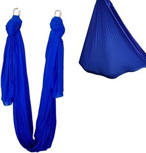 Wellsem 5.5yard Decompression Hammock Inversion Gravity Aerial Traction Yoga Gym Swing Hanging with Carabiners for Home & Outsides Sports to Shape Body (Deep Blue)