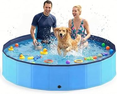 Foldable Dog Pool, 97'' Extra Large Collapsible Dog Swimming Pool Hard Plastic Portable Pets Bath Tub for Dogs and Cats