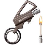 SURVIVE Permanent Match Bottle Opener Metal Keychain, Reusable Survival Fire Starter Lighter, Emergency Waterproof Striker Stick Kit (Charcoal)