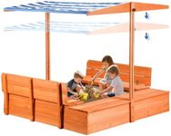 Kids Wooden Outdoor Sandbox with Co