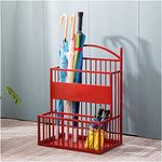 INDIAN DECOR 567765 Umbrella Stand/Umbrella Rack Umbrella Holder, Metal Wrought Iron Umbrella Storage Bucket, Umbrella Frame for Home Business Hotel Lobby, Anti-Rust (Color : Red, Size : Large)