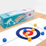 Tabletop Curling Game for Family, Table Top Curling Bowling Shuffleboard Board Games Kids Adults Family Games Travel Party