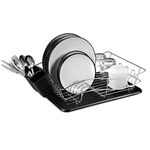 Tower T81400, Dish Rack With Tray-Black, Stainless Steel, 32 x 43.5 x 15 cm