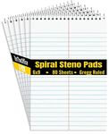 1InTheOffice Steno Books 6 x 9, Spiral Steno Pads White Gregg Ruled, 80 Sheets, 6 Packs